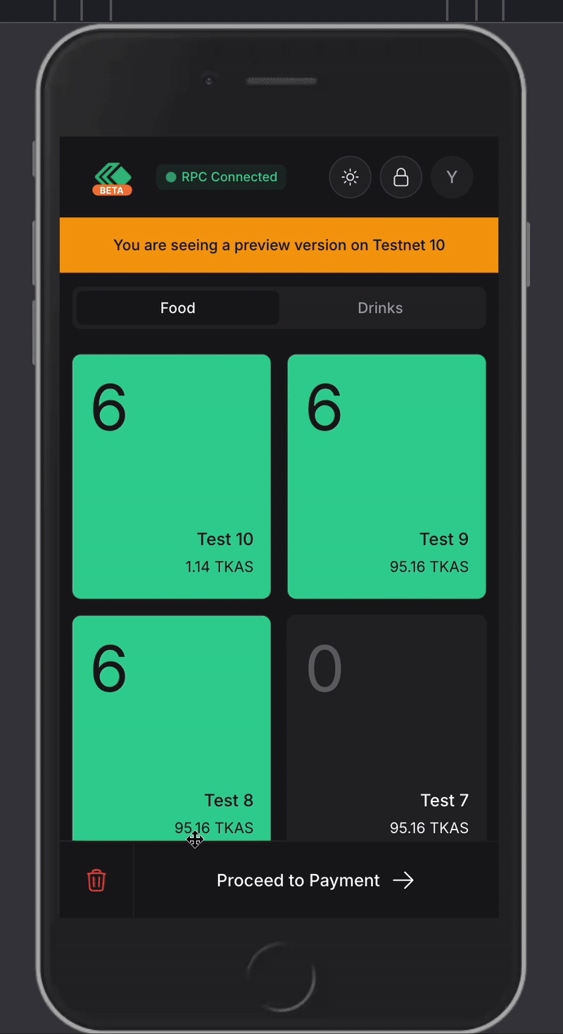 Adding Quantity on Mobile through order list